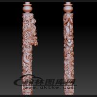 盘龙柱立体圆雕图（BLG-656）