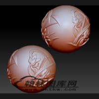 兰花圆珠手串立体圆雕图（BLG-356）