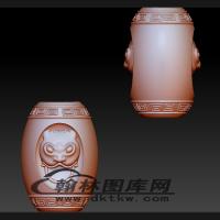 兽头桶珠手串立体圆雕图（BLG-309）