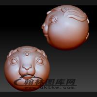 兔子头圆珠手串立体圆雕图（BLG-444）