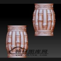 竹节桶珠手串立体圆雕图（BLG-282）