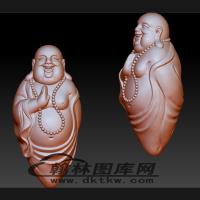 核雕弥勒手串立体图立体圆雕图（BLG-103）