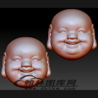 核雕弥勒头手串圆雕图立体圆雕图（BLG-087）