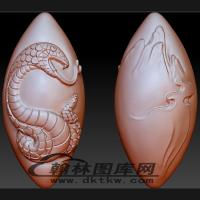 核雕金蛇手串立体圆雕图（BLG-465）