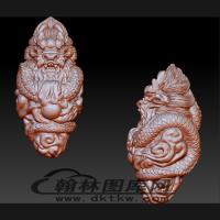 核雕盘龙立体圆雕图（BLG-420）